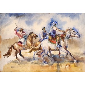 Farrukh Naseem, 15 x 22 Inch, Watercolor On Paper, Horse Painting,AC-FN-098